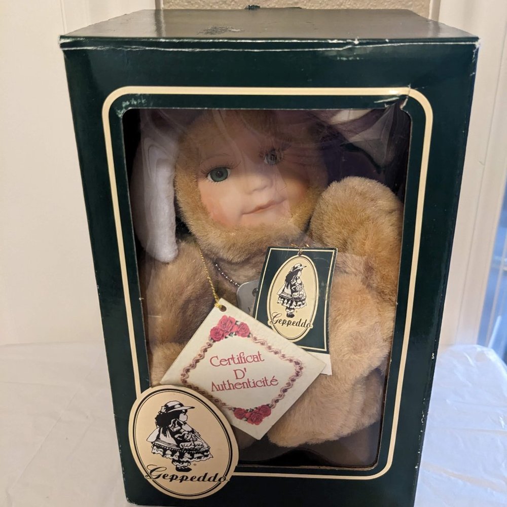 Geppeddo Cuddle Kids "Waldo Walrus" 9" Precious Porcelain Face Plush Doll w/COA